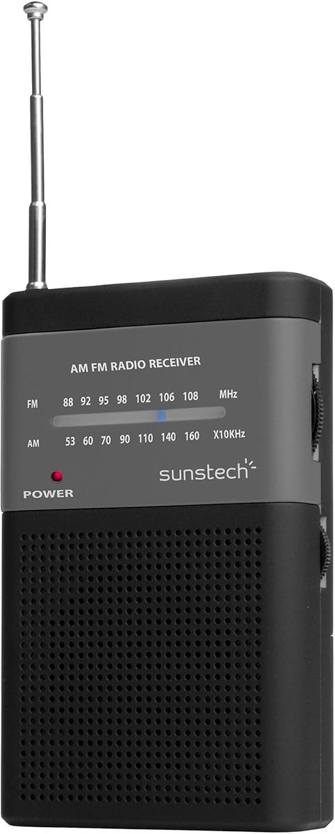 Noodradio solar en opwindbaar - Zwart - Draagbare Radio met Analoge Tuner en Luidspreker - Voor Noodsituaties en Outdoor Gebruik