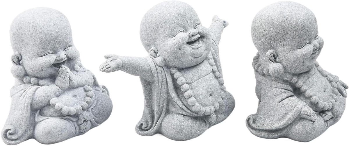 Boeddha Tuinbeeld - Hars Decoratie - Aquarium Decoratie - Veilig Voor Waterleven - 20 x 20 x 8 cm