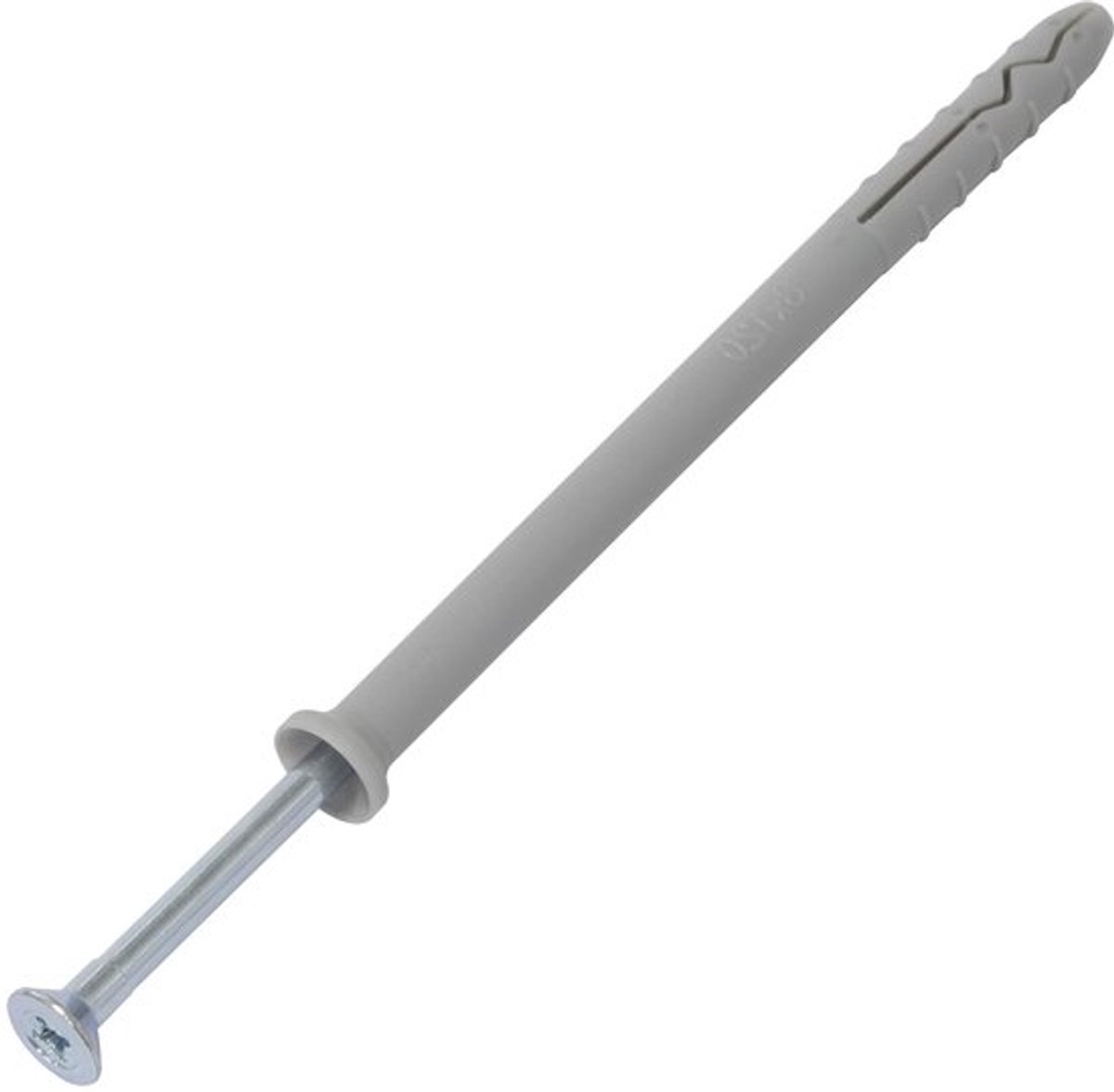 Nagelpluggen 50 stuks Ø 8 x 120 mm - Bevestigingsmaterialen - Spijkerschroeven 50 stuks Ø 4,9 x 125 mm - Afgeschuinde flens - Roestvast staal - Duurzame bevestiging - Bevestigingsmateriaal