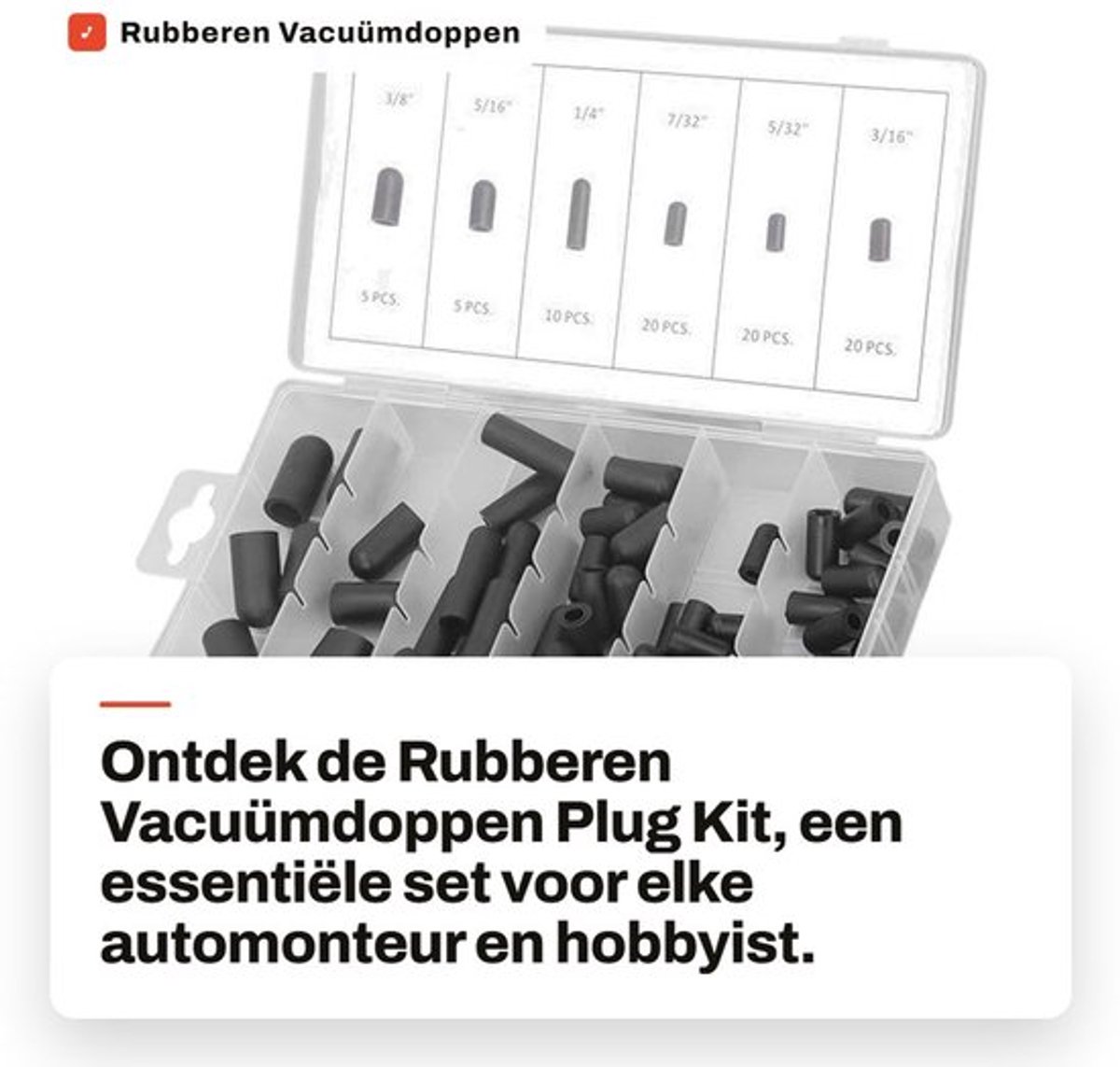 Vacuümdoppen 80 Stuks - Diverse Slang Eindkappen - Lekpreventie - Lichtgewicht - Opbergdoos - Duurzaam Rubbermateriaal - Slangpluggen