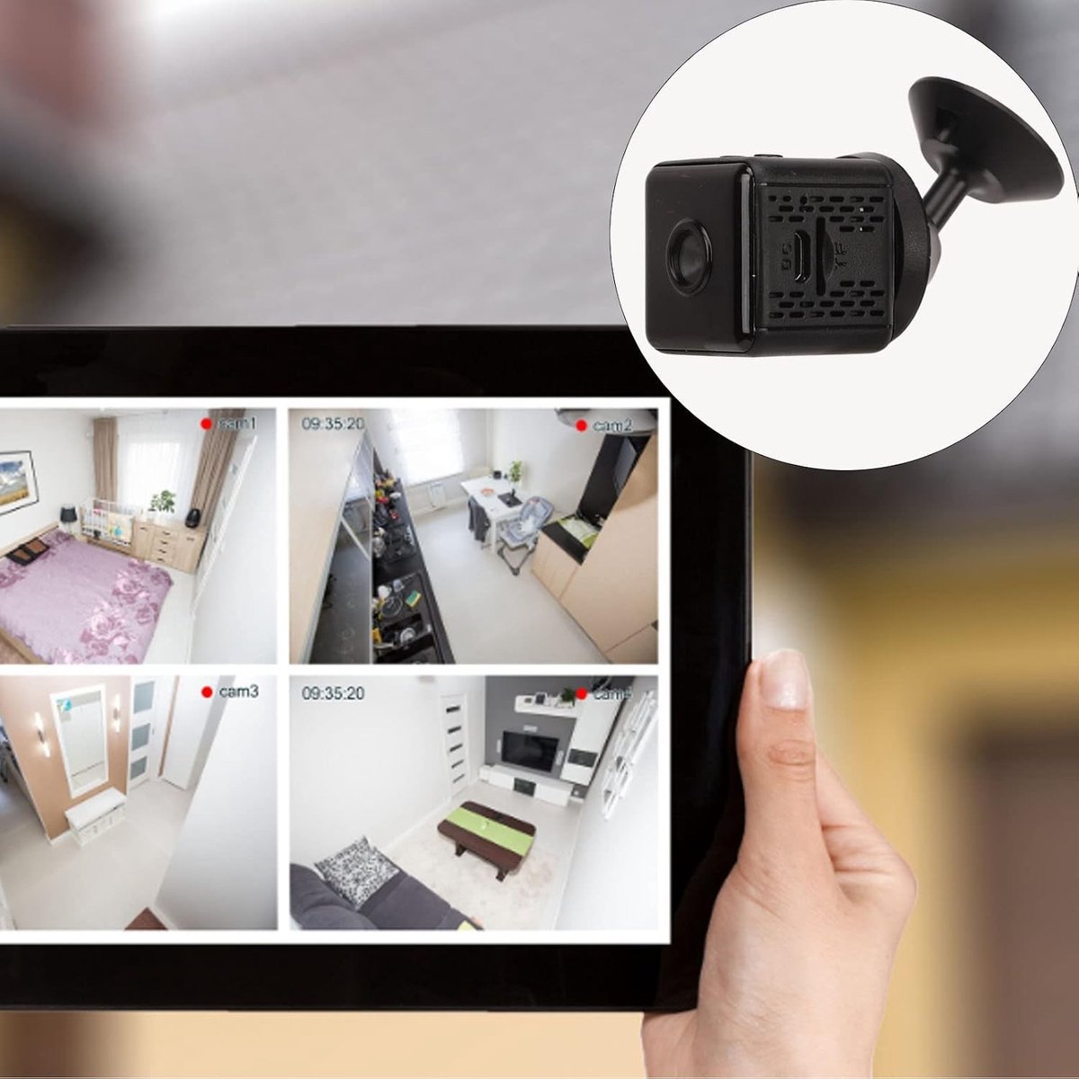 Mini Draadloze Camera - Zwart - 3 x 3 x 3 cm - 1080p HD met Nachtzicht en Bewegingsdetectie - Voor Thuis en Kantoor