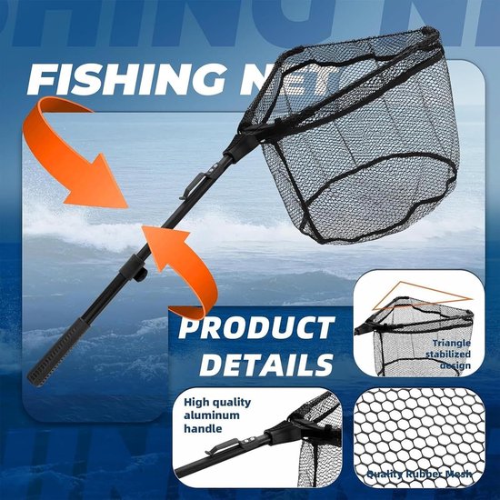 Schepnet Vis - Vangnet Visgerei - Vis Vangen - Opvouwbaar Telescoop - 90 cm - Meerkleurig — afbeelding 2