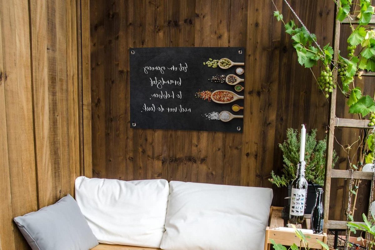 Tuinposter Spreuken - Tuindoek Keuken Quotes - Tuin Decoratie - UV Bestendig - 80x60 cm - Veelkleurig