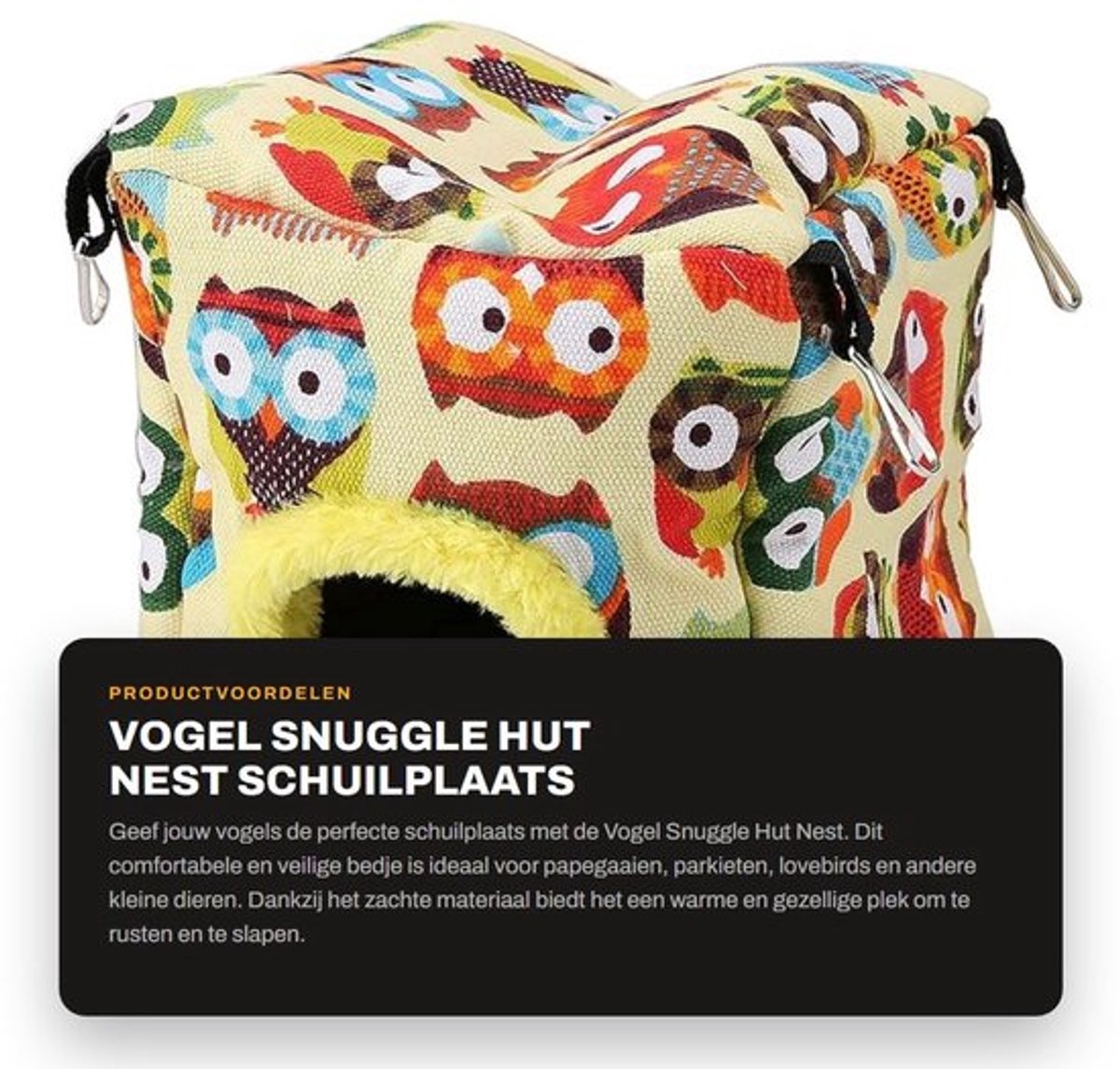 Snuggle Hut - Vogelbed - Hangende Schuilplaats - Zacht Materiaal - Comfortabel - Ideaal voor Papegaaien en Kleine Huisdieren - Vogelnest