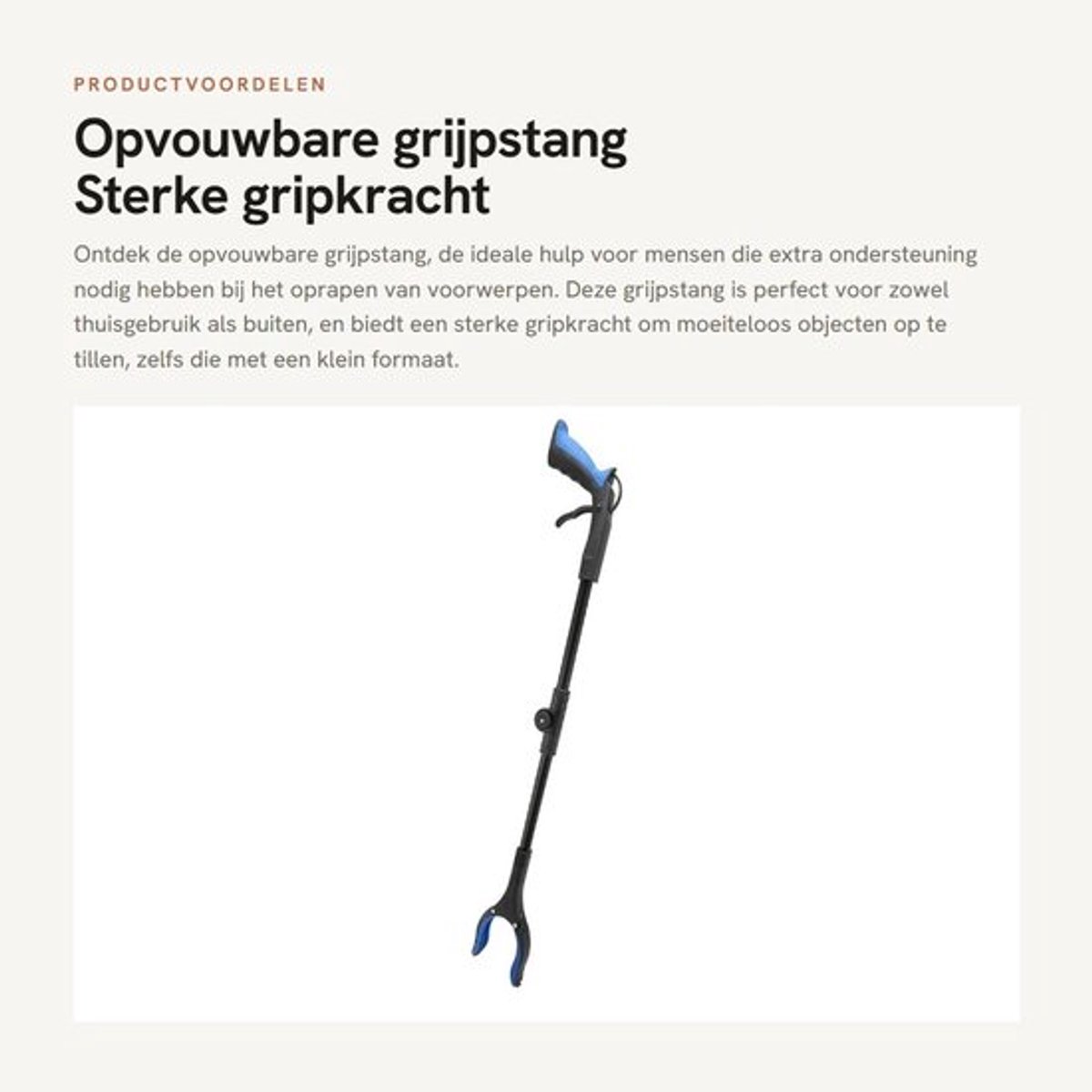 Grijpstang met sterke gripkracht - Opvouwbare grijpstang - Magnetische punt - Universele afvalverzamelaar - Hulp voor senioren - Handige armverlengingshulp - Reacher