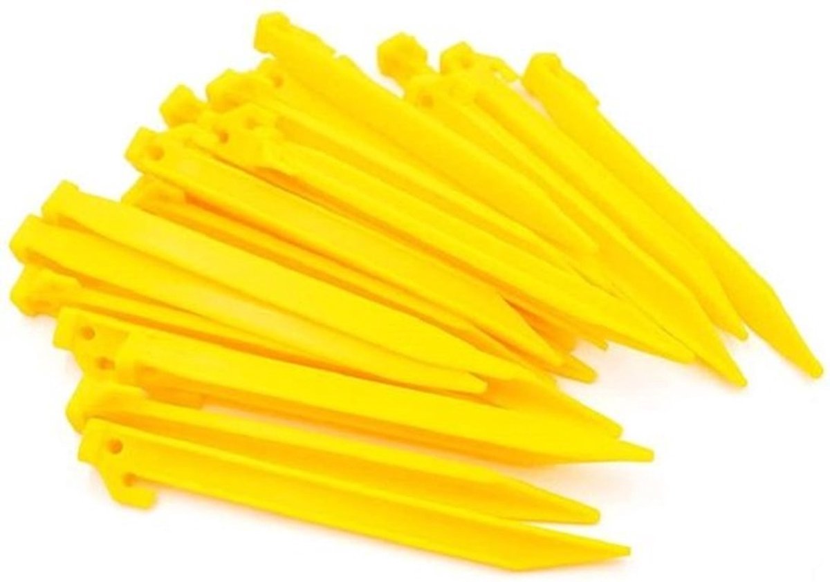 Tenthaken 24 Stuks - 22,5 cm Kunststof - Antisliphaak - Veiligheidsoog - Robuust Ontwerp - Voor Tent/Camping - Tentharingen