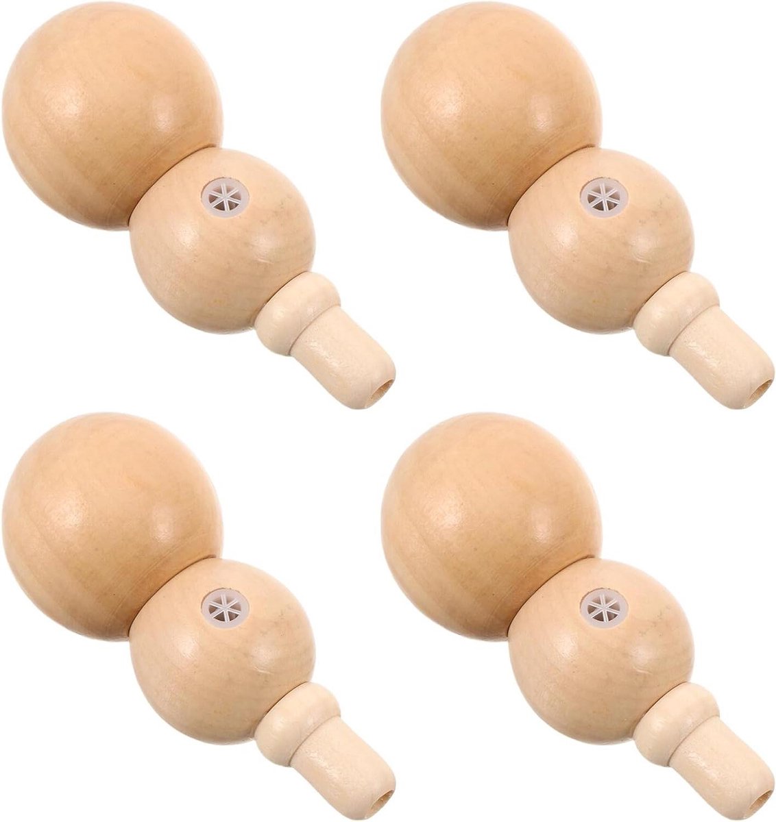 Houten Kazoo Instrumenten - Blaasinstrumenten Hout - Muziek Maken Feestjes - Handgemaakt Kalebasvorm - 9.5 x 4.4 cm - Khaki