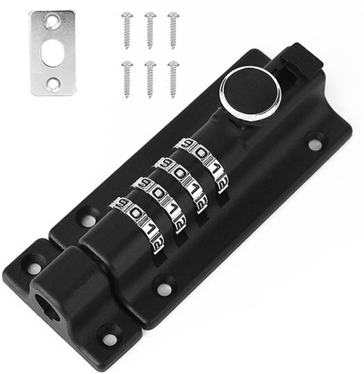 Vergrendeling RVS - Combinatie Deurslot - Slide Bolt Lock - Anti-Sabotage - 120mm - Geschikt voor Poorten
