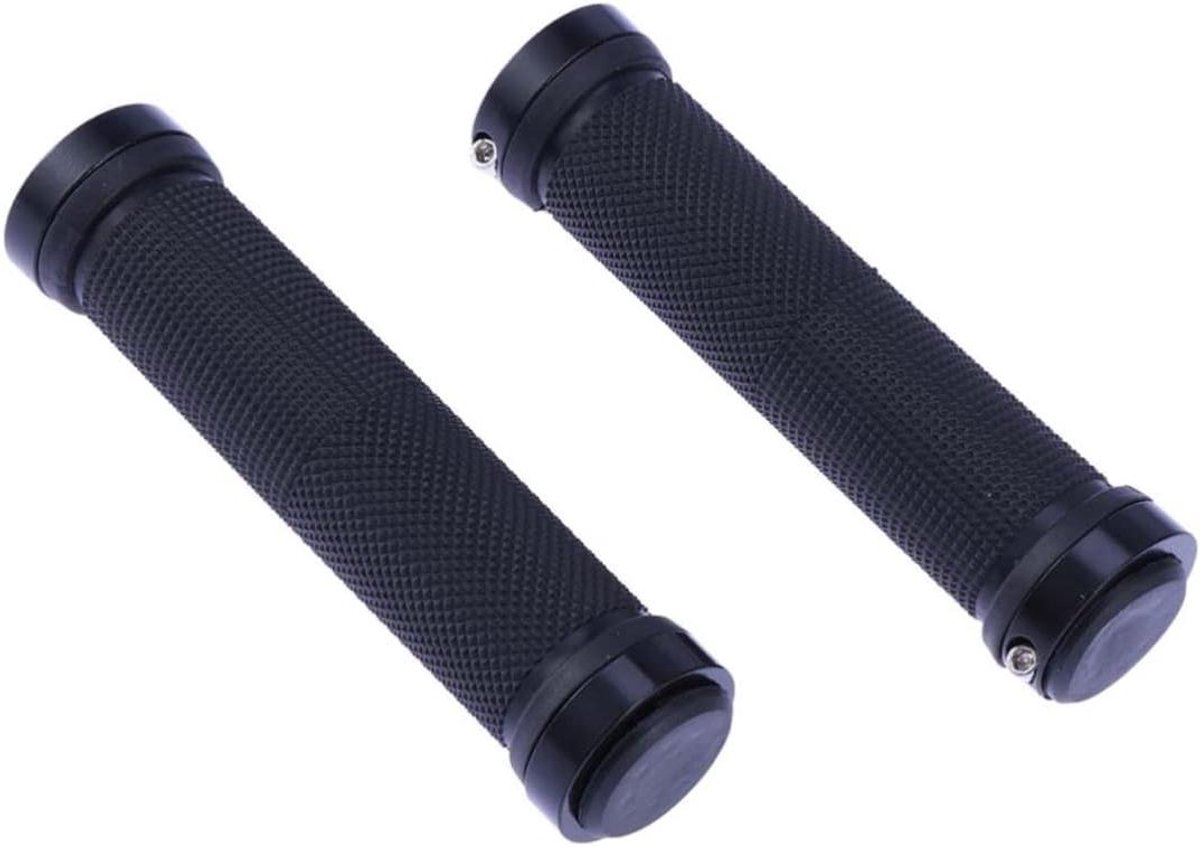 Mountainbike Handvatten - Fietsgrepen Stuur - Comfortabel Fietsen - Antislip Dubbele Vergrendeling - 13.5 cm Lengte - Zwart