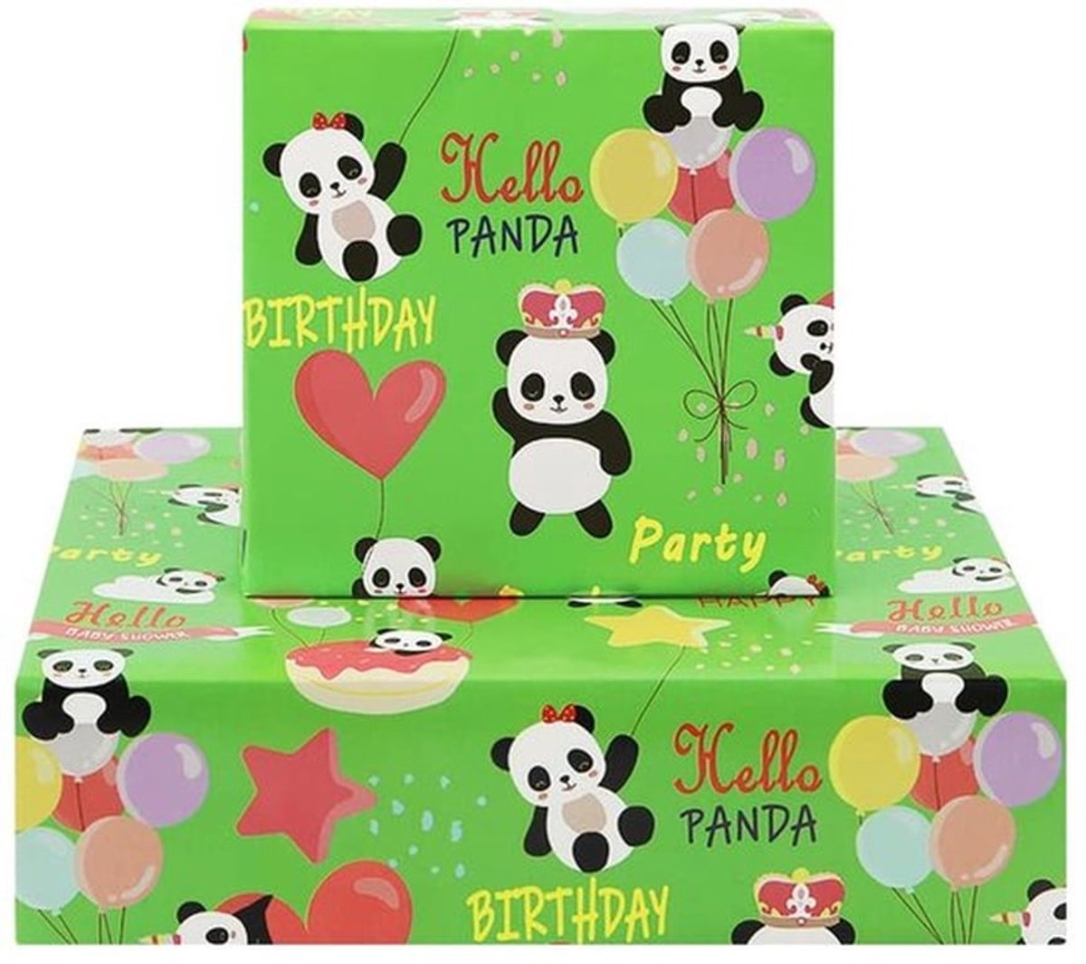 Cadeaupapier Verjaardag - Panda Ontwerp - 6 Vellen 50 x 70 cm - Premium Kwaliteit - Feestpapier - Geschikt voor Babyshower - Inpakpapier