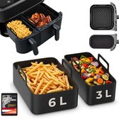 UNBOX 2 Stuks Airfryer Siliconen Bakjes - 6L en 3L - Geschikt voor Philips Airfryer Dual Basket 3000 series - Airfryer Accessoires - Dubbele Airfryer - Siliconen Bakvormen