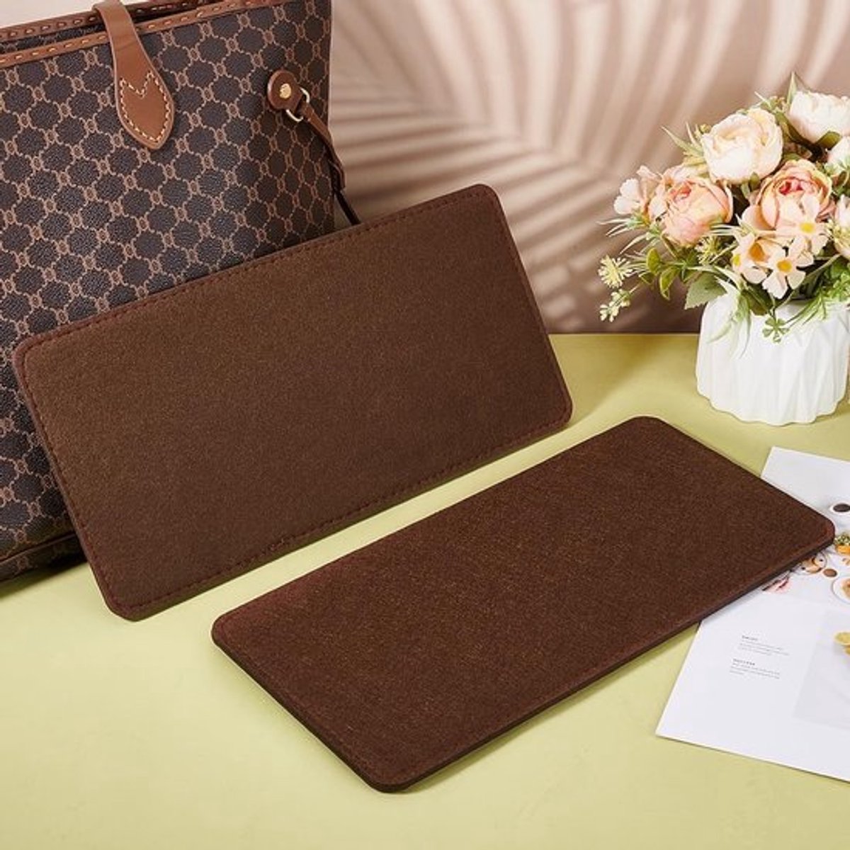 Handtas Basisvormer - 2 Stuks Vilt - Rechthoekig - 34x16,5cm - Ondersteuning voor Tote Tas - Dikke Stabilizer - Tasvormer