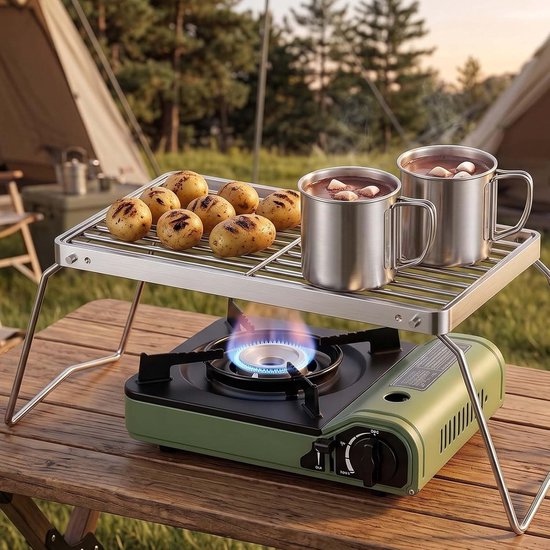 Draagbare Houtskoolgrill - Tafelbarbecue Voor Buiten - Opvouwbaar Barbecuegrill - Voor Bij Het Kampvuur - 30x16x40 cm - Roestvrij Staal - BBQ Grill - Voor Kamperen, Wandelen, Picknicken en Reizen — afbeelding 3