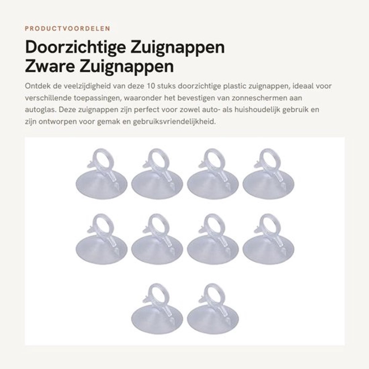 Zuignappen 10 Stuks - Doorzichtige Zuignappen - Zware Zuignappen - PVC Vingergesp - Multifunctioneel - Lichtgewicht en Draagbaar - Zuiger