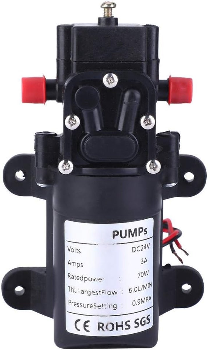 High Pressure Water Pump 24V DC Diaphragm Pump for Caravan Boat Garden Automatic Suction Pump 6l/min 70m Hydraulic Head - ShopVlot