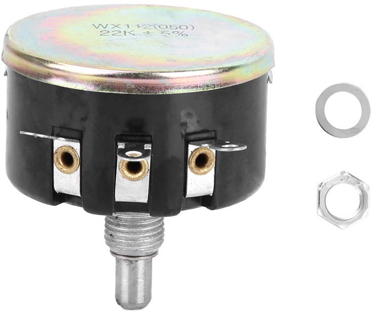 Wire Wound Potentiometer 22K Ohm 5W Single Twist with Threaded Connection for Electronic Applications - ShopVlot