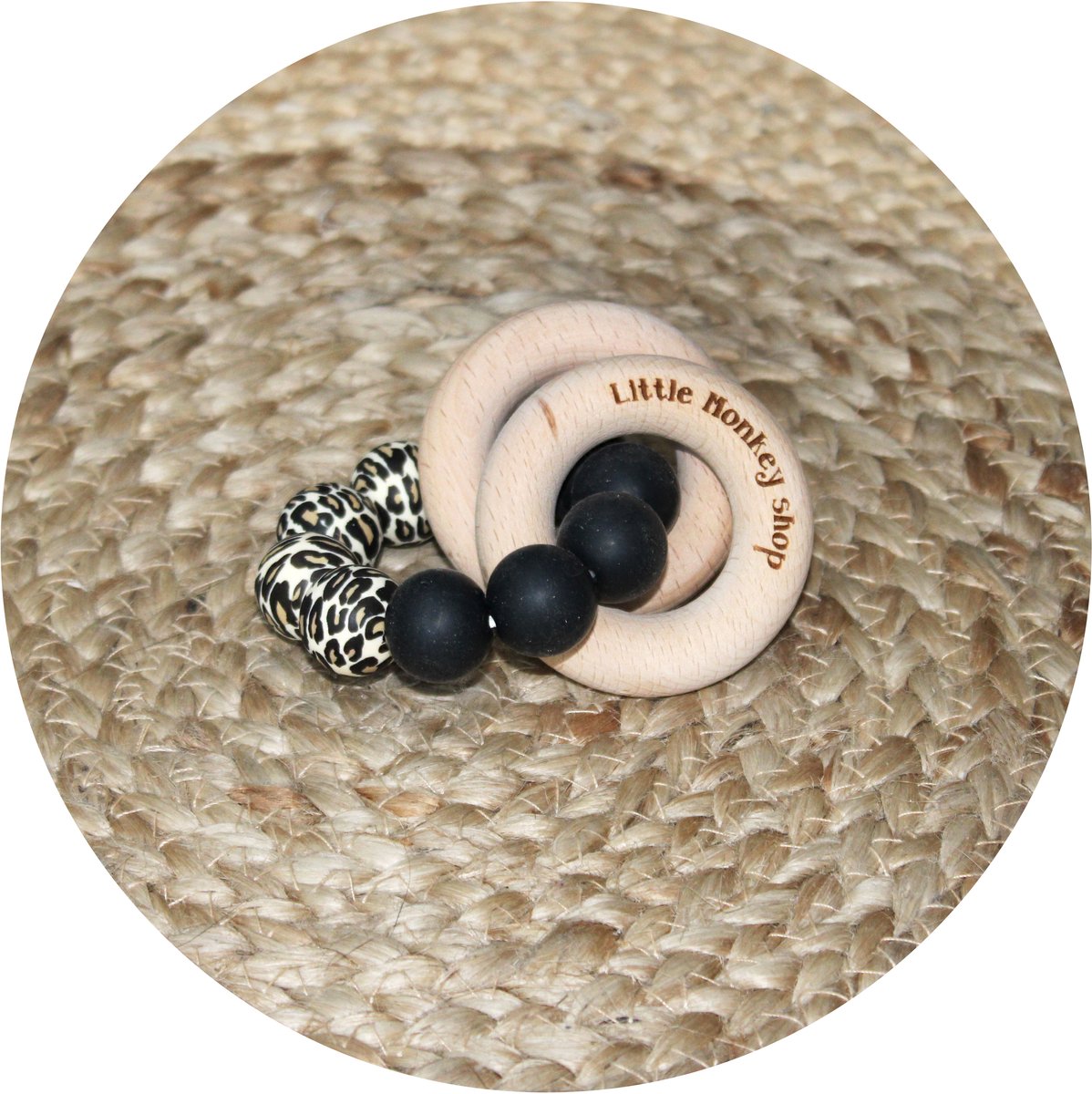 Bijtring Baby - Panter/Black - Little Monkey - Wallabiezzz
