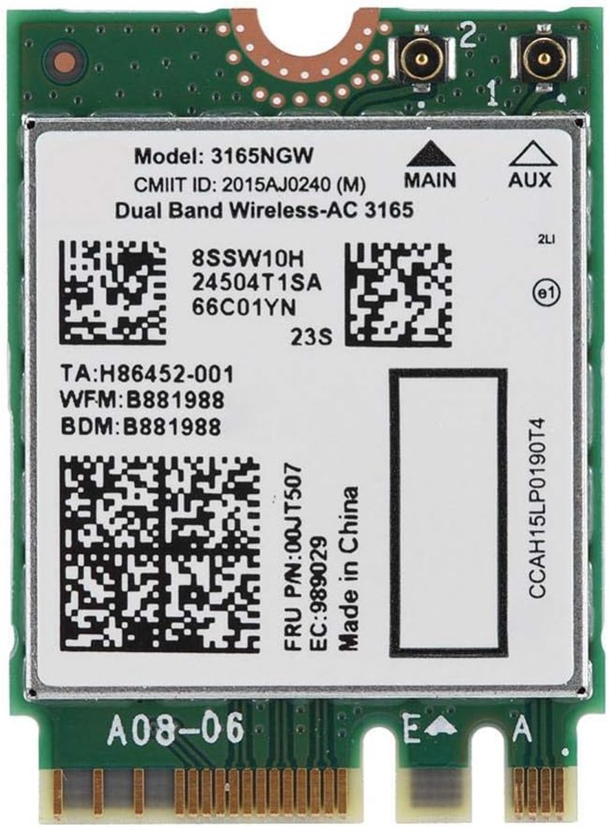 Wireless Network Card for Dualband Wireless-AC 3165NGW NGFF / M2 + Bluetooth4.2 802.11AC Card - ShopVlot