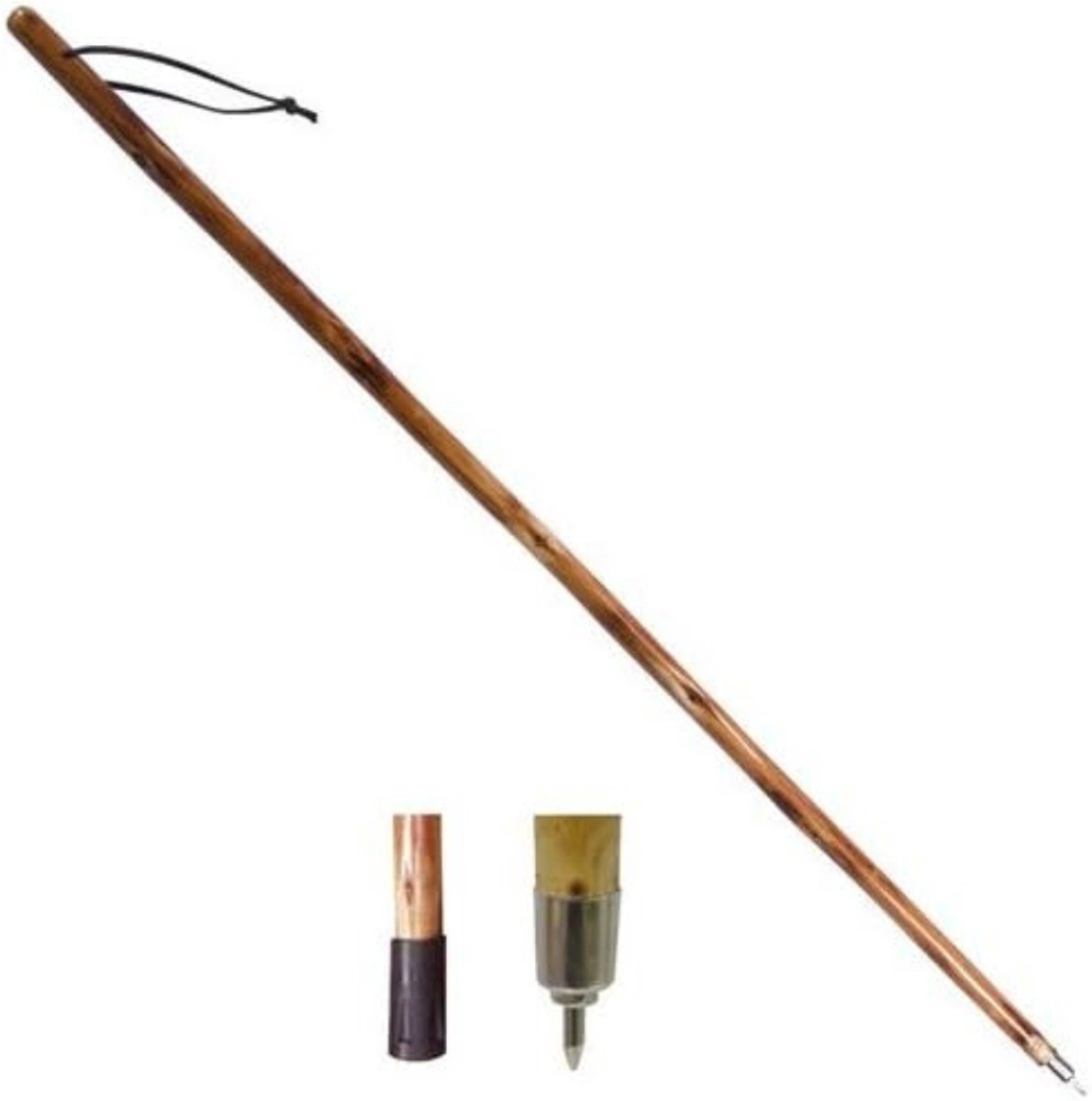 Allvia® Houten Wandelstok - Wandelstok Opvouwbaar - Wandelstokken Verstelbaar - 110 x 2.5 cm - Gemaakt van Hout, Lak - Bruin - 110cm x 3cm x 3cm