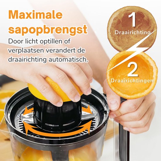 SNJY® Sinaasappelpers - Citruspers - Fruitpers - 40 W - 700ML - Zwart van SNJY — afbeelding 2
