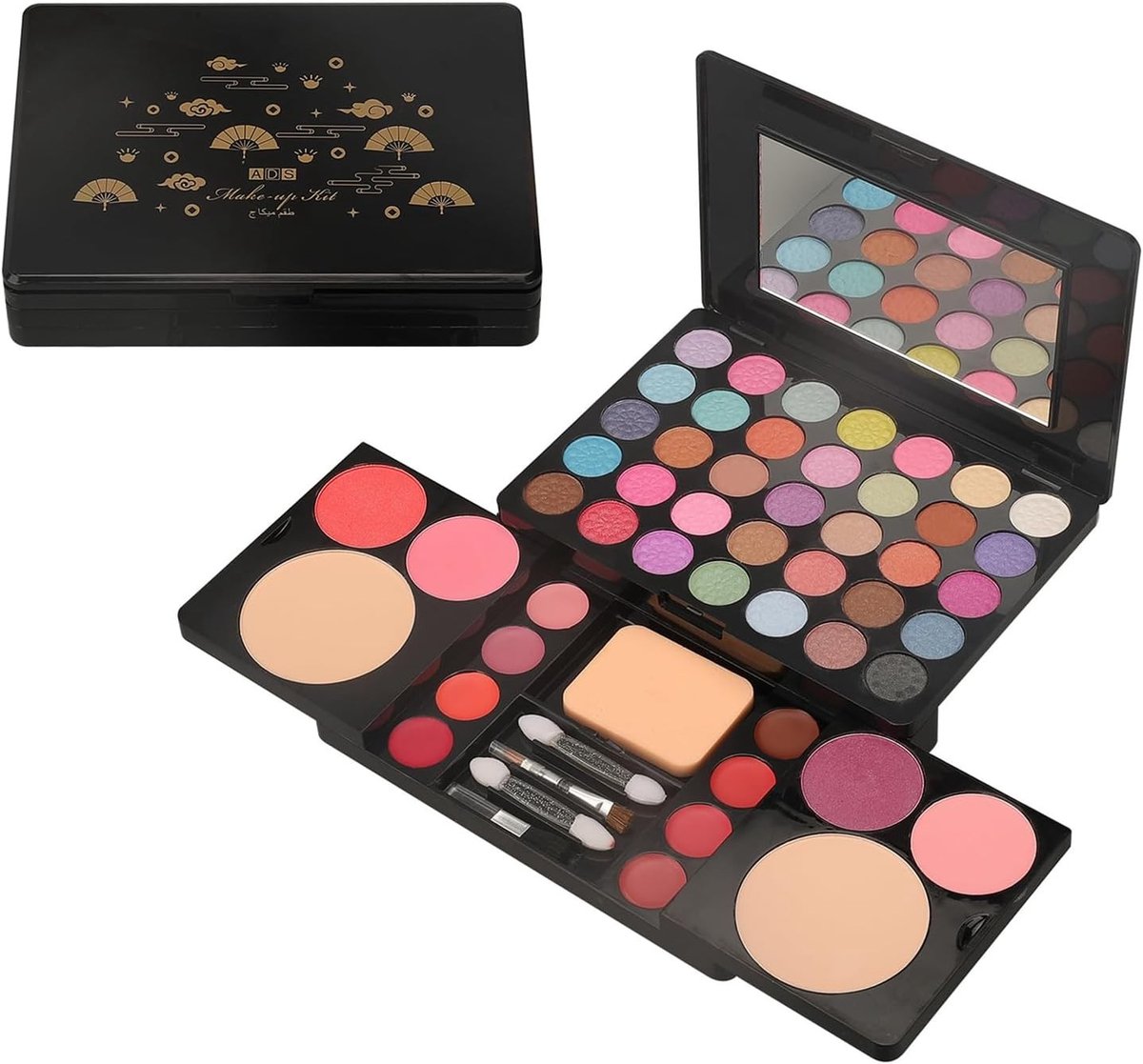 Make-up Paletten Set voor Vrouwen met Oogschaduw, Matte en Glitter, Contour en Blush - Langdurig en Hoog Gepigmenteerd