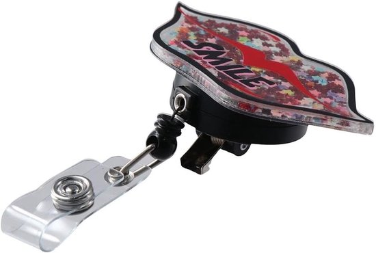 Schattige Lippen Retractable Badge Reel met Alligator Clip voor Kantoor en Artsen, Perfect voor Identificatie en Toegang — afbeelding 4