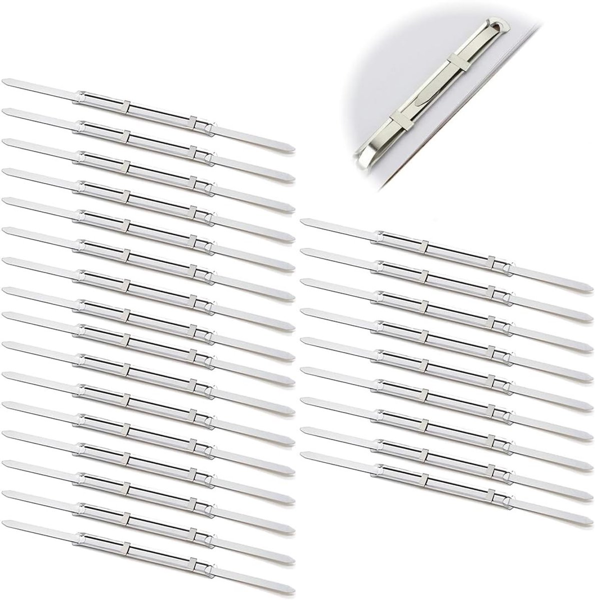 25 Stuks Metalen Paperclips met Klem - Ideaal voor Loose Sheet Binding, Notitieboeken en Kantoorbenodigdheden