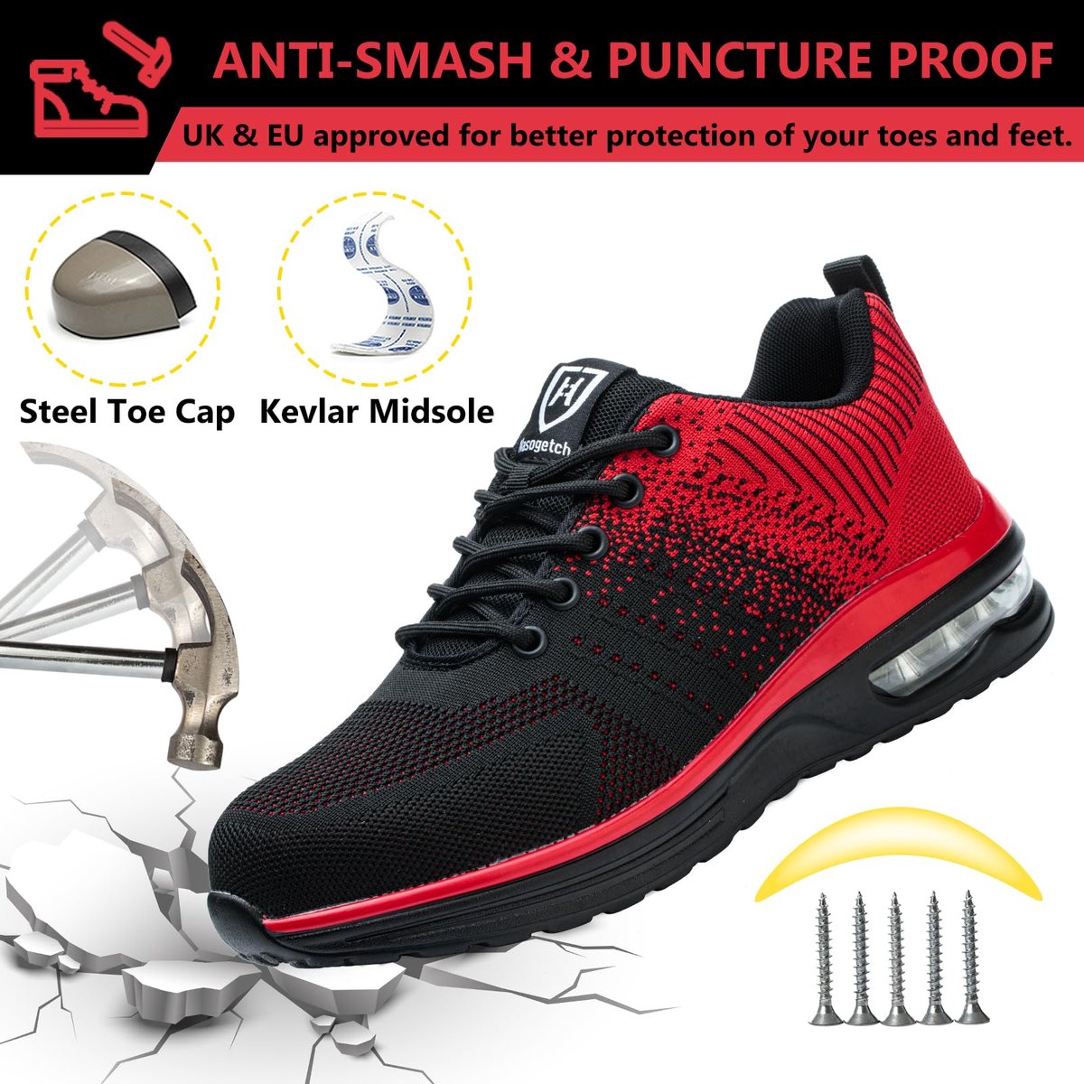 Veiligheidsschoenen 43 EU - Stalen neus - Antislip - Perfect voor werk - ShopVlot