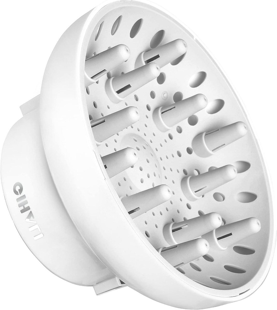 Universele Haardiffuser - Krulhouder Föhn - Krullen Stylen - Gepatenteerde Flex Klem - 4.4-6.6 cm - Parelmoerwit