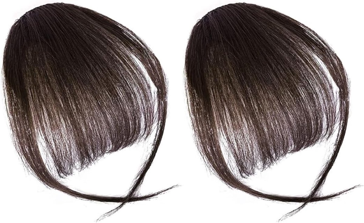 Flat Face Pony en Sideburn Haarclip - Realistische Pruik voor Dates, Theater en Rollenspellen (Donkerbruin)