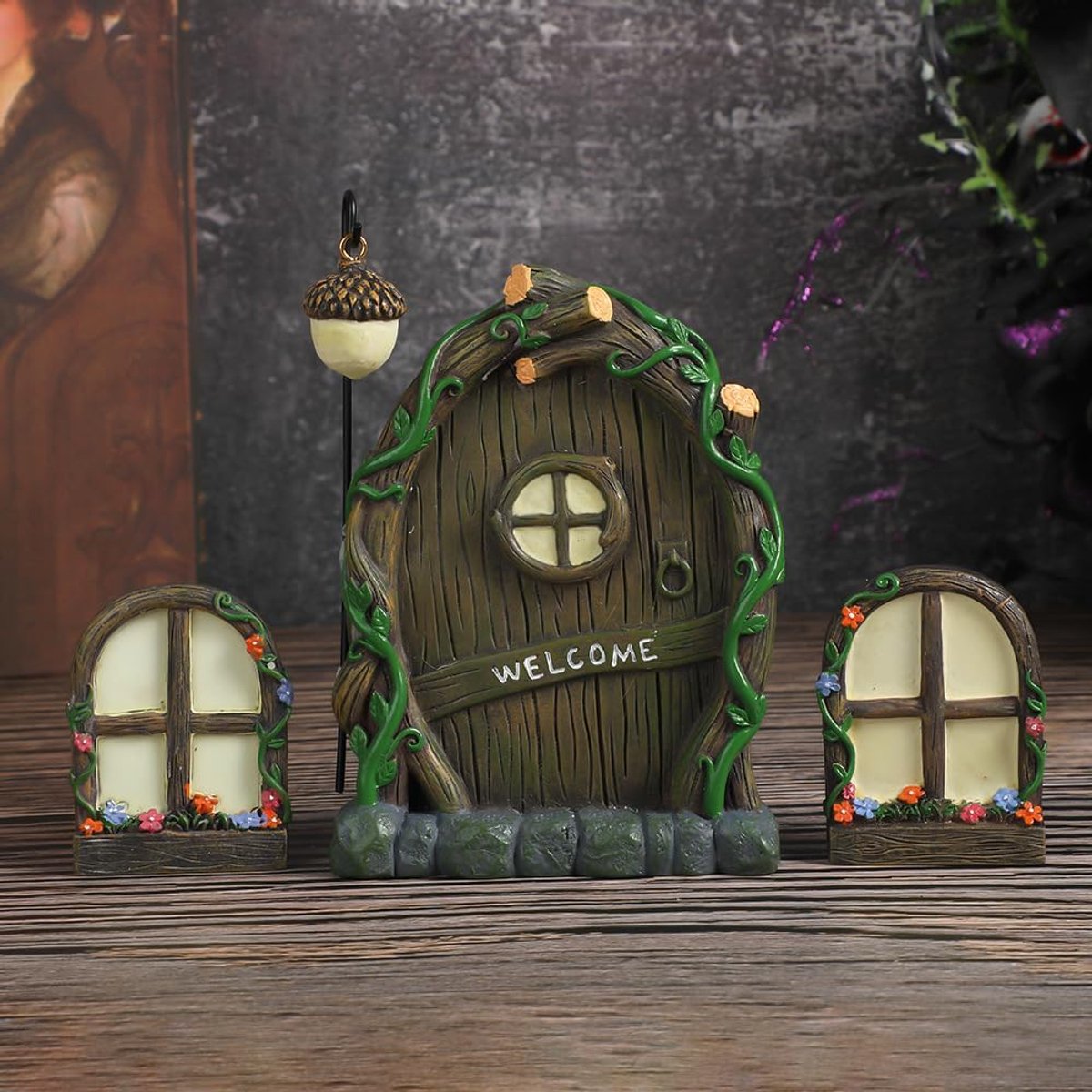 Tuinbeelden 4 Stuks - Feeëntuin Sculptuur - Miniatuur Standbeeld Decoratie - Schattige tuinaccessoires voor buiten - ShopVlot