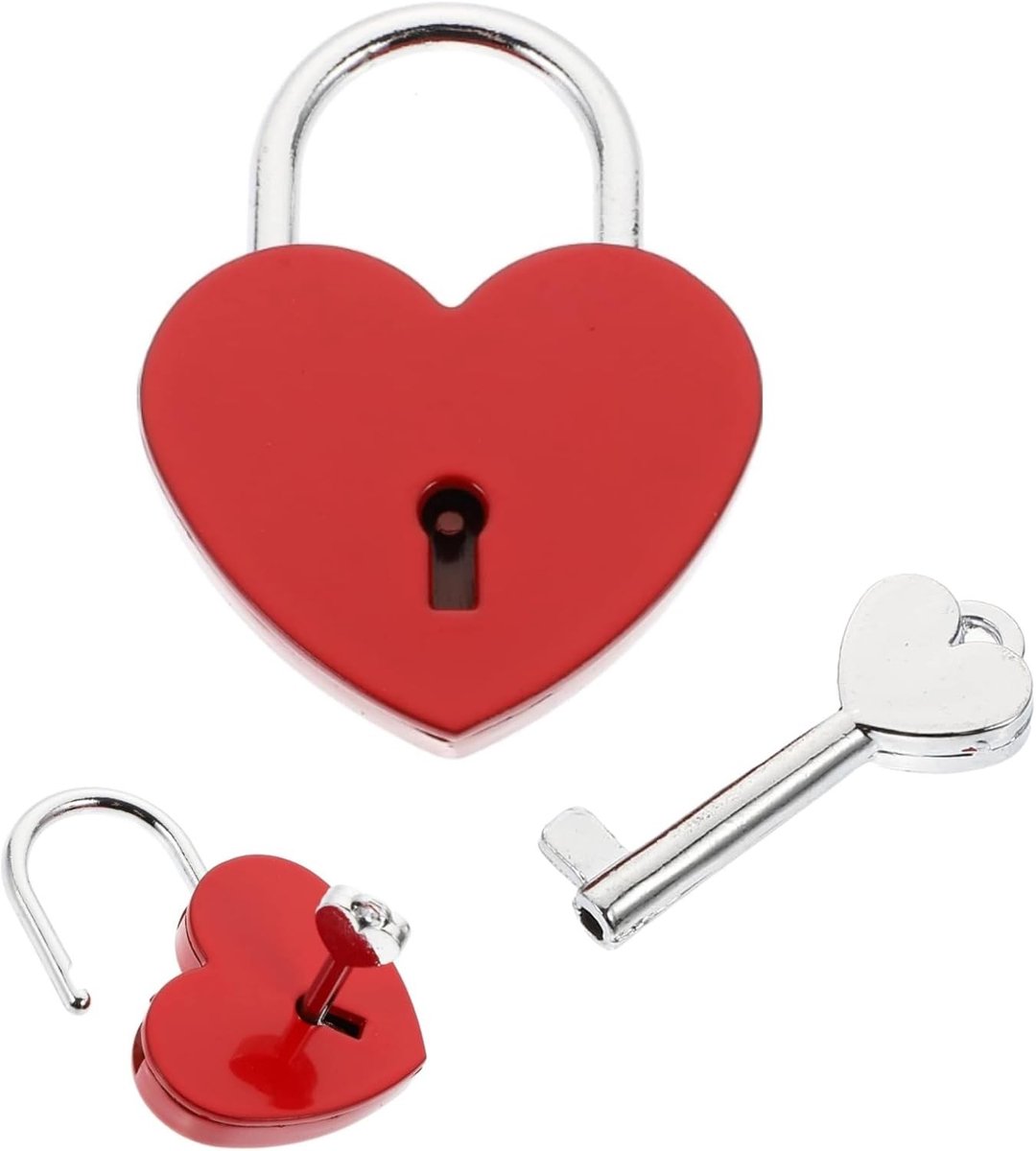 Mini Hart Slot met Sleutel, Romantisch Cadeau voor Liefhebbers, Perfect voor Verlovingen, Valentijnsdag en Herinneringen