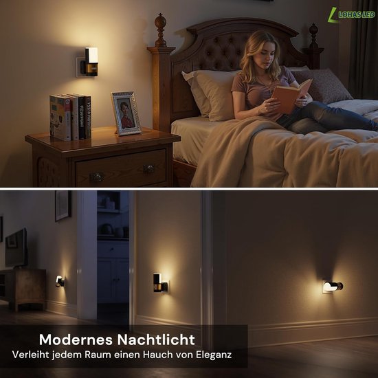 Nachtlampje bewegingsmelder - Stopcontact lampje - Veilig Oriënteren - 360 graden draaibaar - 1 Watt - Warm Wit — afbeelding 5