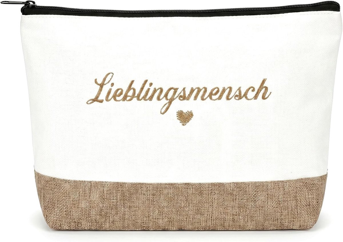 Cosmetica tas van katoenmix met rits, ideaal cadeau voor vrouwen, verjaardagscadeau voor vriendin, beste vriendin, moeder en zus