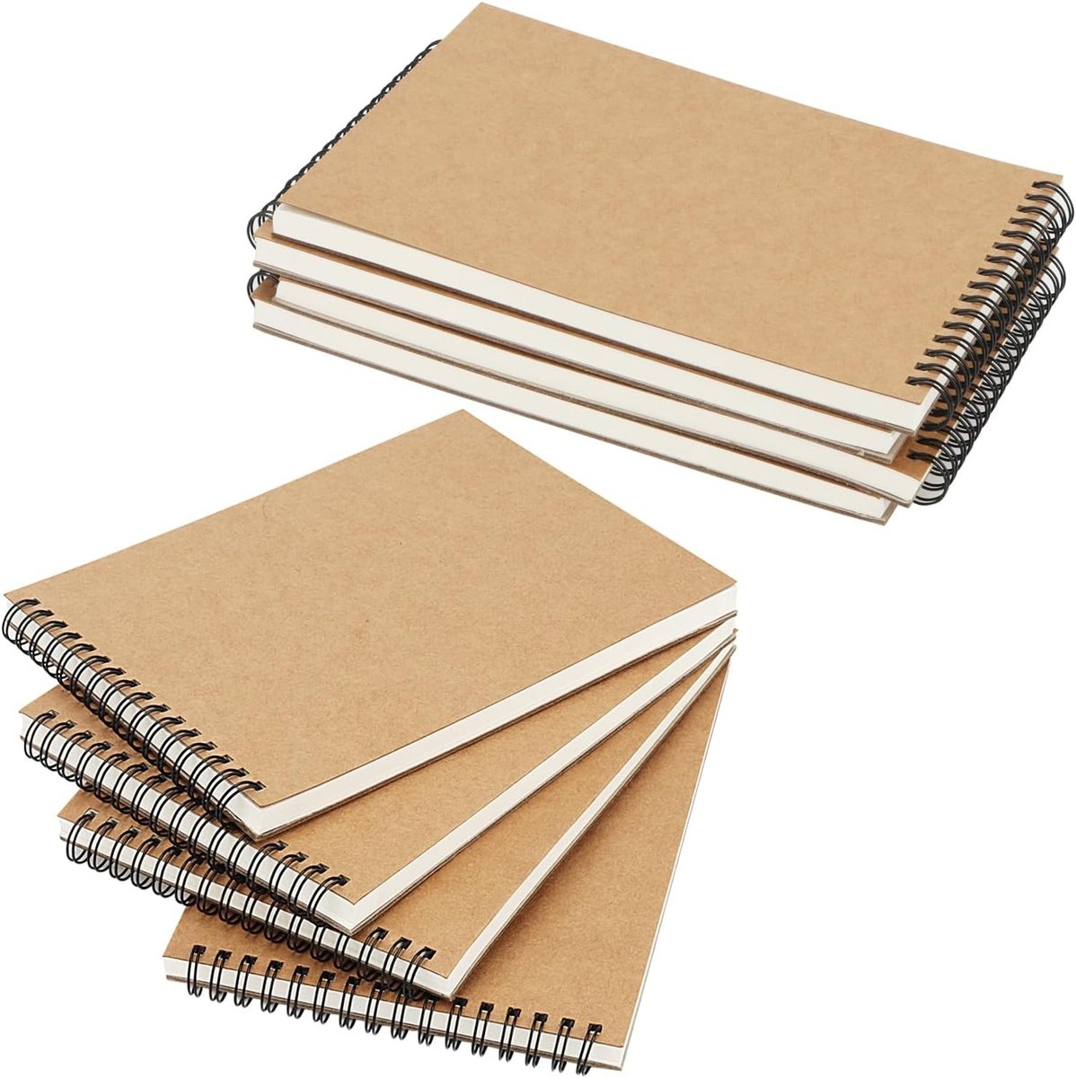 8 Pack A5 Schetsboek Pad met 30 Vel/60 Pagina's, Spiraalgebonden Schetsboek met 160gsm Tekenpapier voor Landschapskunstenaars en Schilderen