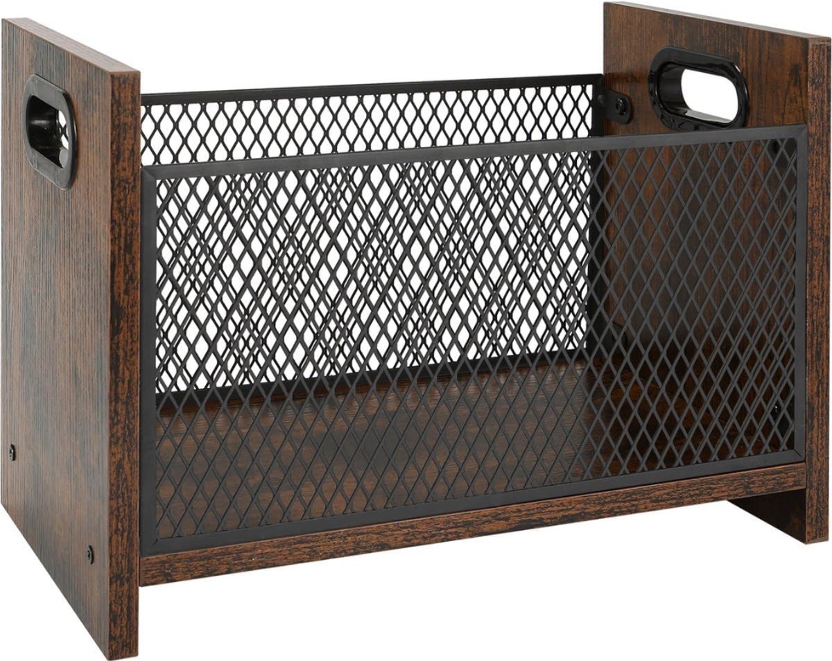 SNJY® Krantenbak - Lectuurbak - Tijdschriftenhouder - Magazinehouder - 22L x 41B x 30H cm - Bruin