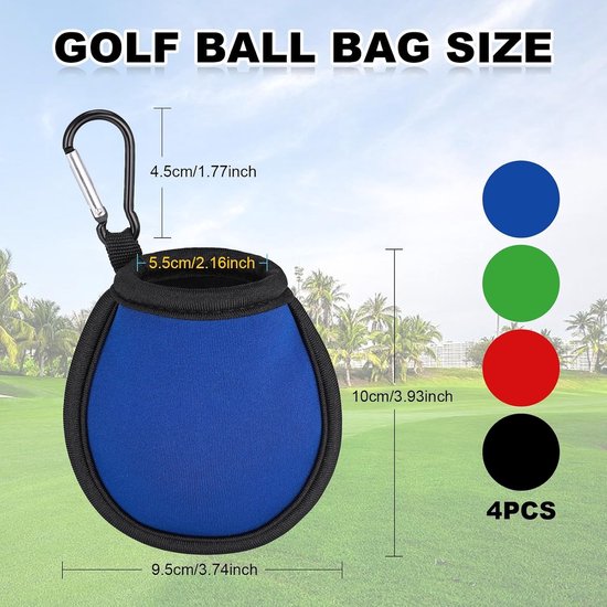 Compacte Waterdichte Golfbal Schoonmaakzak met Clips, Dubbel Laags Ontwerp, Ideaal voor Golfaccessoires en Cadeaus voor Mannen, Verkrijgbaar in 4 Kleuren — afbeelding 5