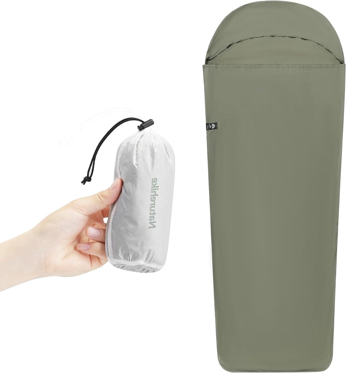 Slaapzak Liner - Reisdeken Slaapzak - Kamperen en Reizen - Ultralicht en Compact - 80x210cm - Groen