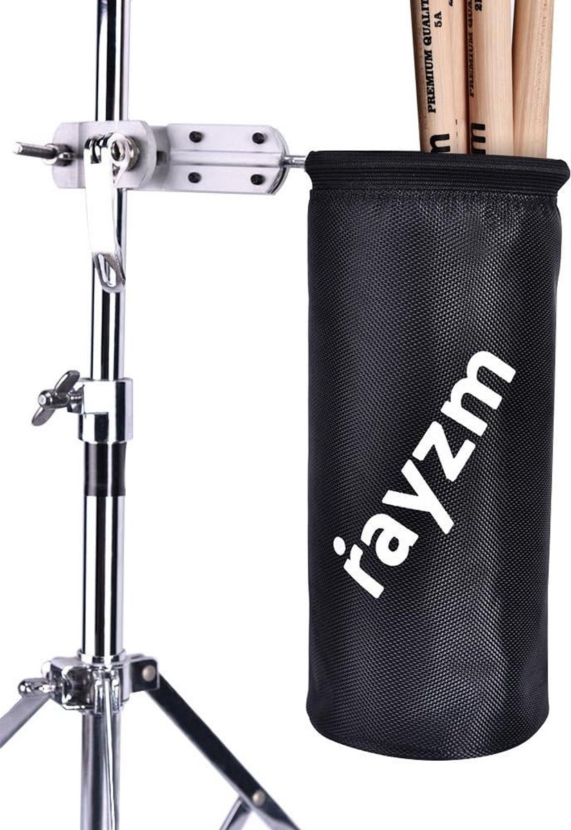 Drumsticks Houder voor 12 Pairs - Nylon Tas voor Mallets, Brushes en Beaters met Aluminium Klem voor Drumkits en Muziekstandaard