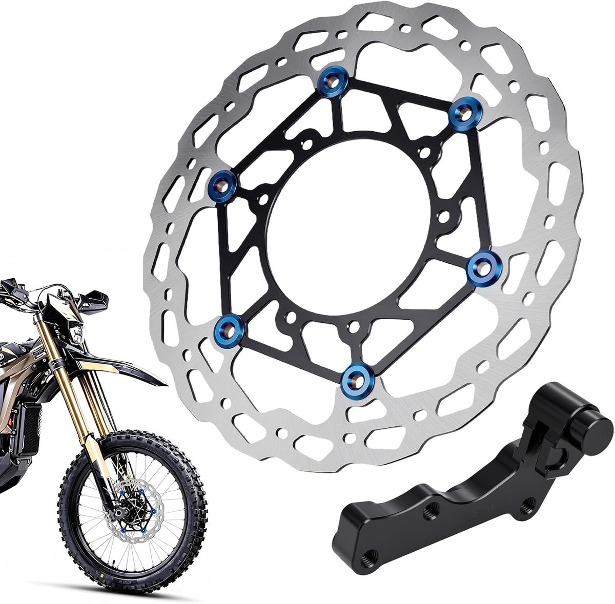Motorfiets remschijf voor Surron, voorremschijf, Dirt Bike, 270 mm, drijvend, met schijfremadapter voor Surron, Ultra - ShopVlot