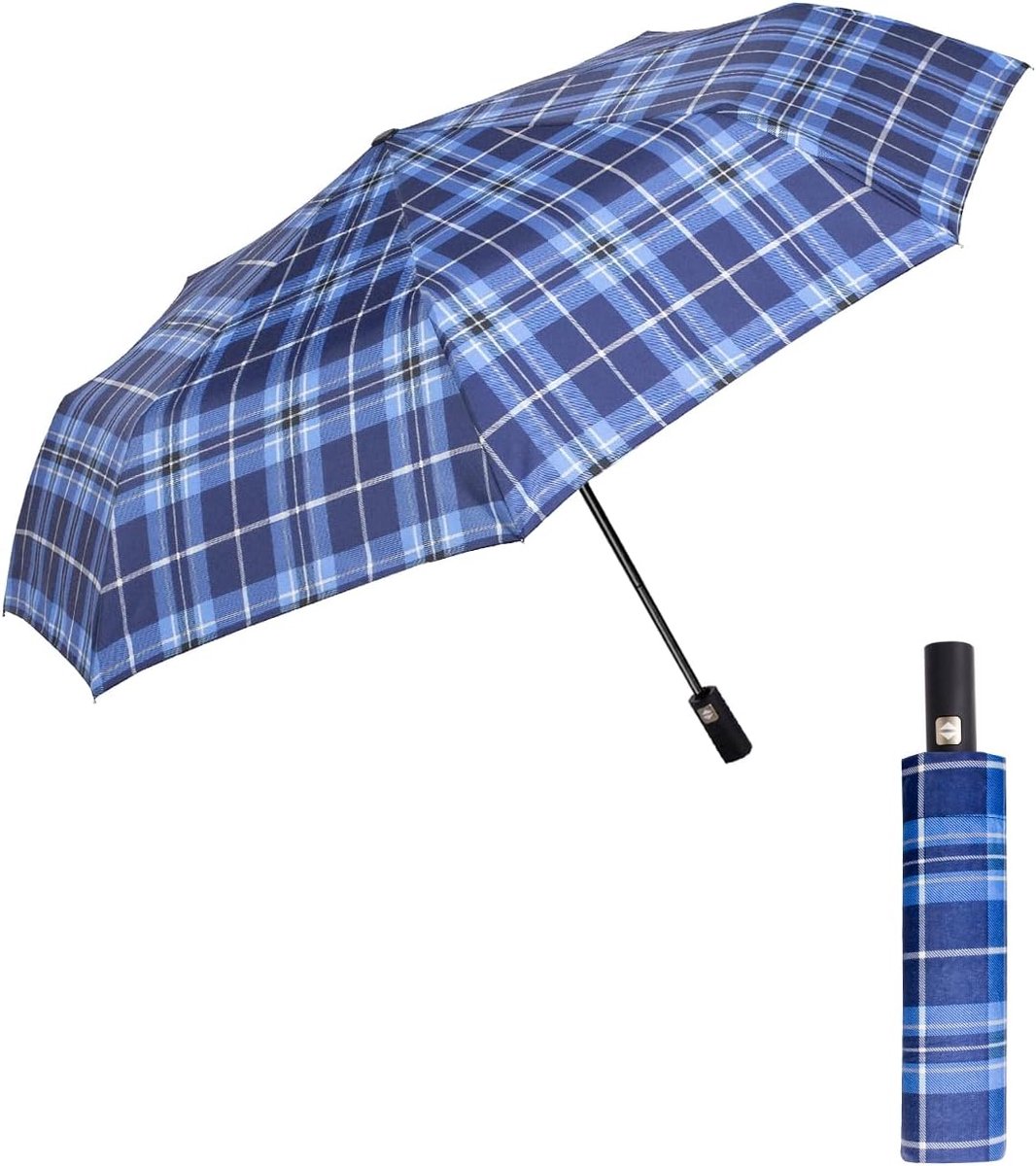 Folding Umbrella, Windproof, Classic, 105 cm, Large Umbrella with 8 Ribs Made of Fiberglass Alloy, Automatic Opening - ShopVlot