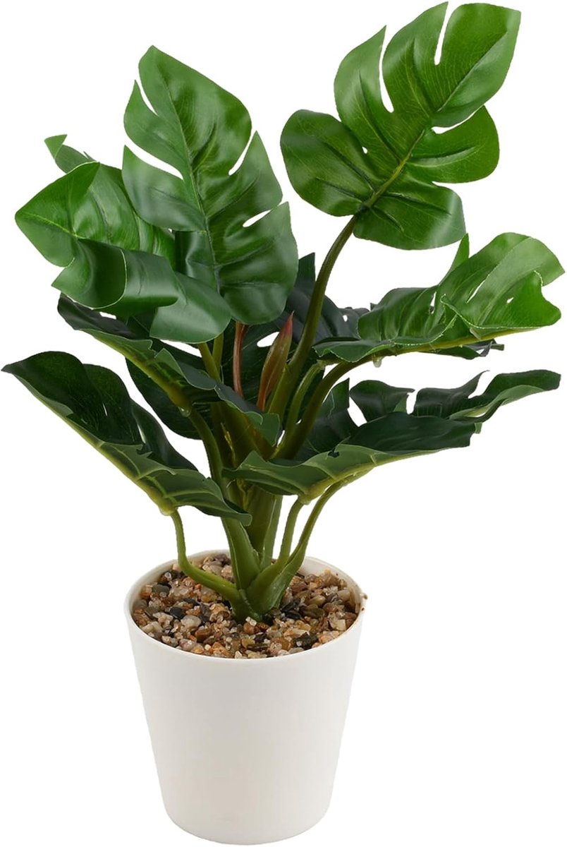 Kunstplant 31 cm - kleine kunstmatige potplant - voor binnen en buiten - perfecte decoratie voor thuis of kantoor - ShopVlot