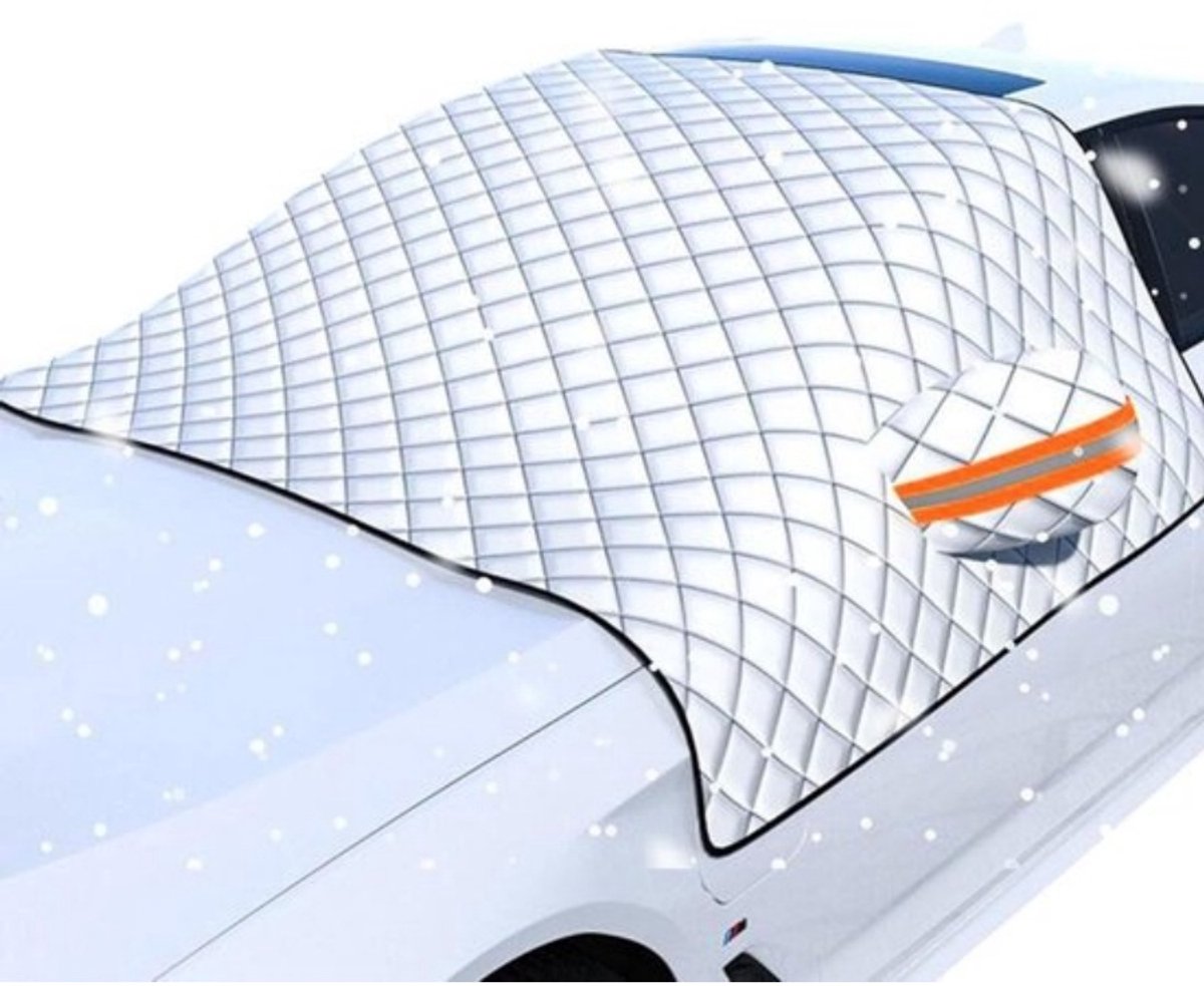 Daity Auto voorruithoes - Universele magnetische autozonnekap - met zijspiegelreflectoren - zonwerende en warmte-isolerende hoes - geschikt voor personenauto's（250*145cm）