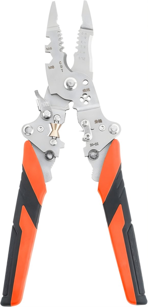 Lìon® Striptang - Kniptang - Draadstripper - Kabelstripper - Oranje - 21cm x 21cm x 1cm