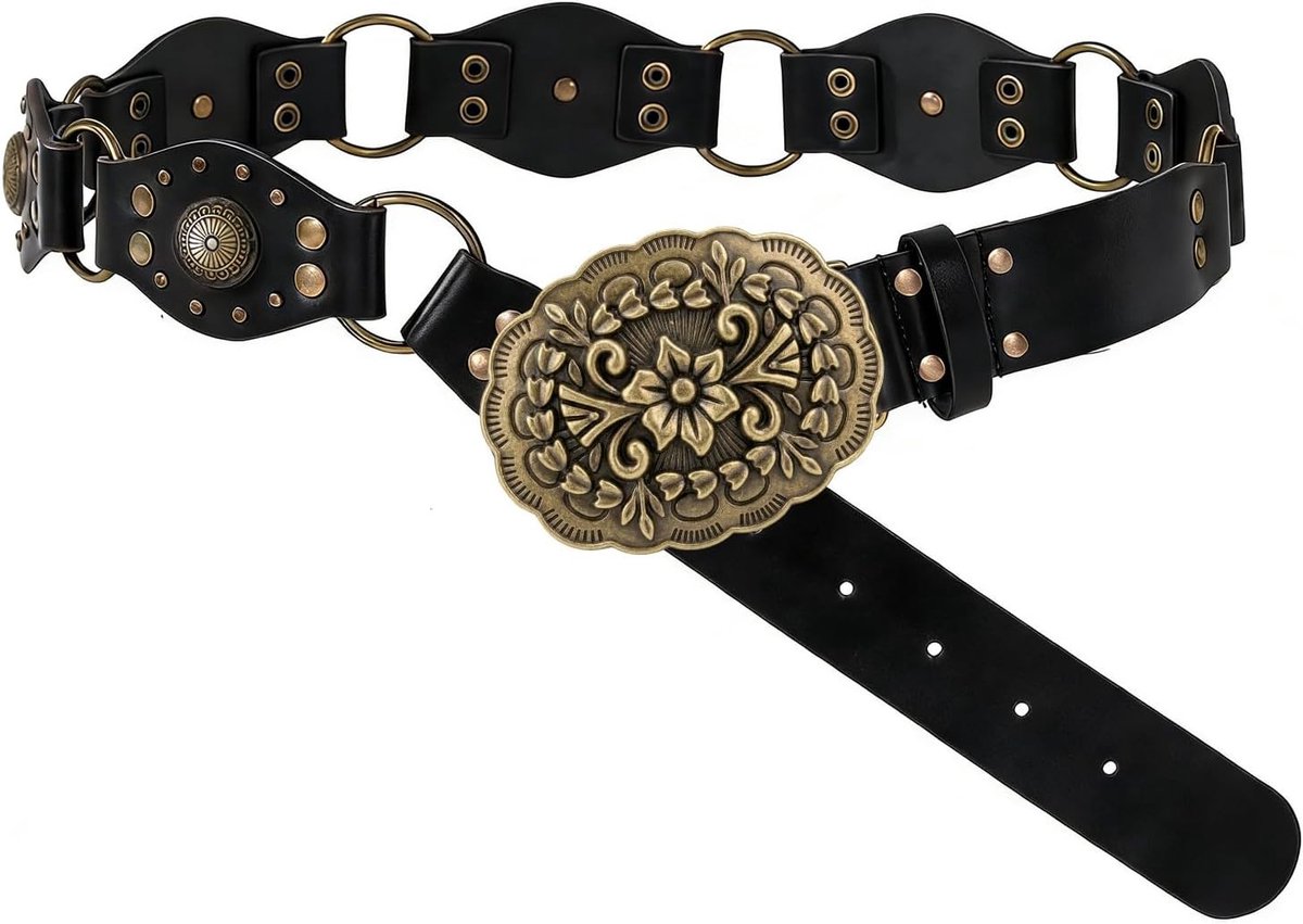 Vintage Cowgirl Y2K Leren Riem voor Dames in Western Stijl, Perfect voor Jeans en Casual Outfits