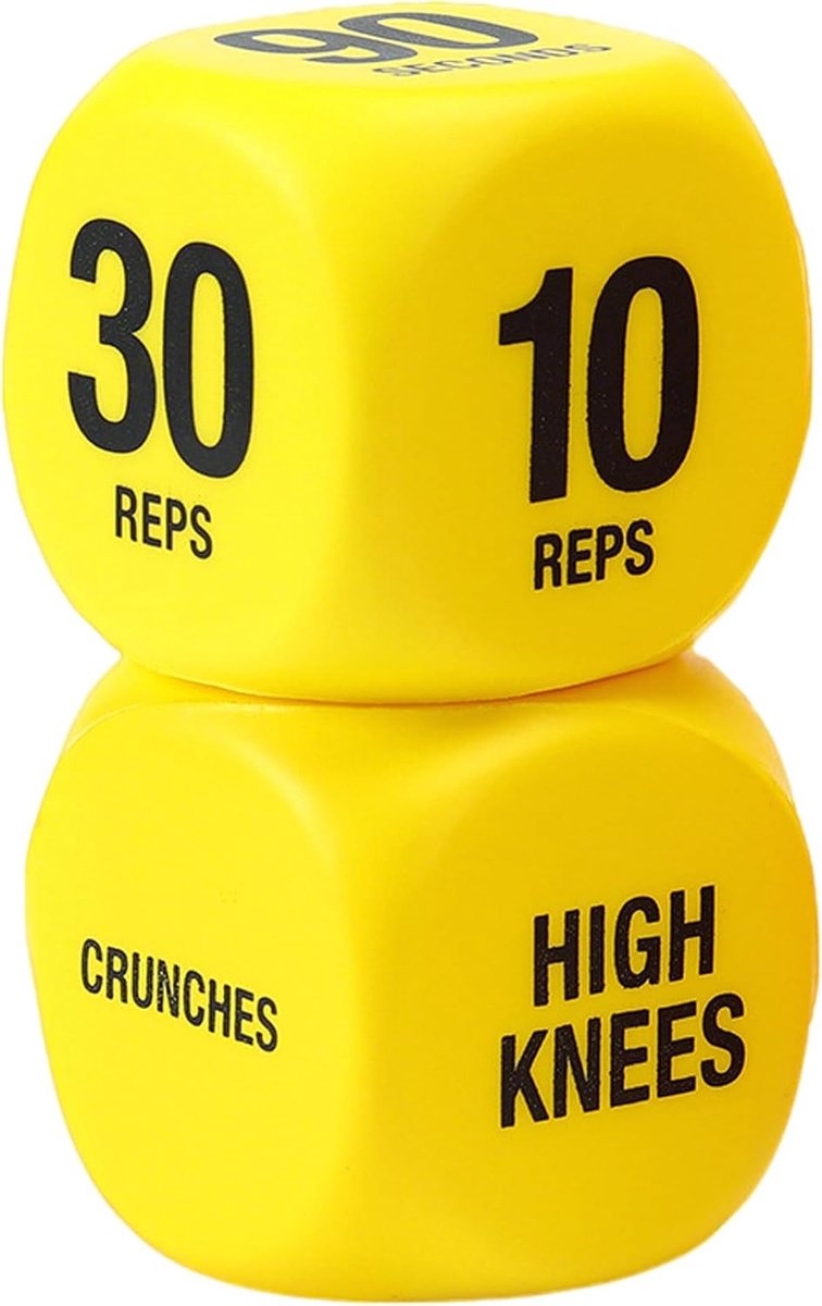 Set van 2 Fitness Dobbelstenen voor Volledige Lichaamstraining, Ideaal voor Cardio, HIIT en Krachttraining, Draagbaar Fitnessaccessoire voor Thuis en Sportschool