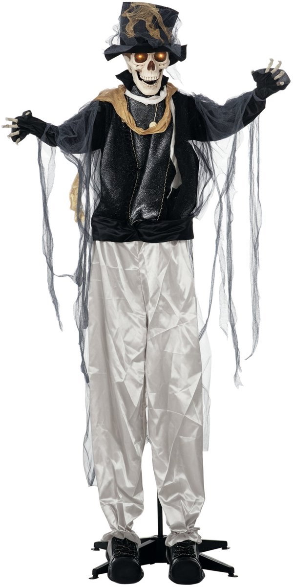 HOMCOM Halloween-decoraties Polyester 101L x 64B x 178H cm Zwart+Grijs