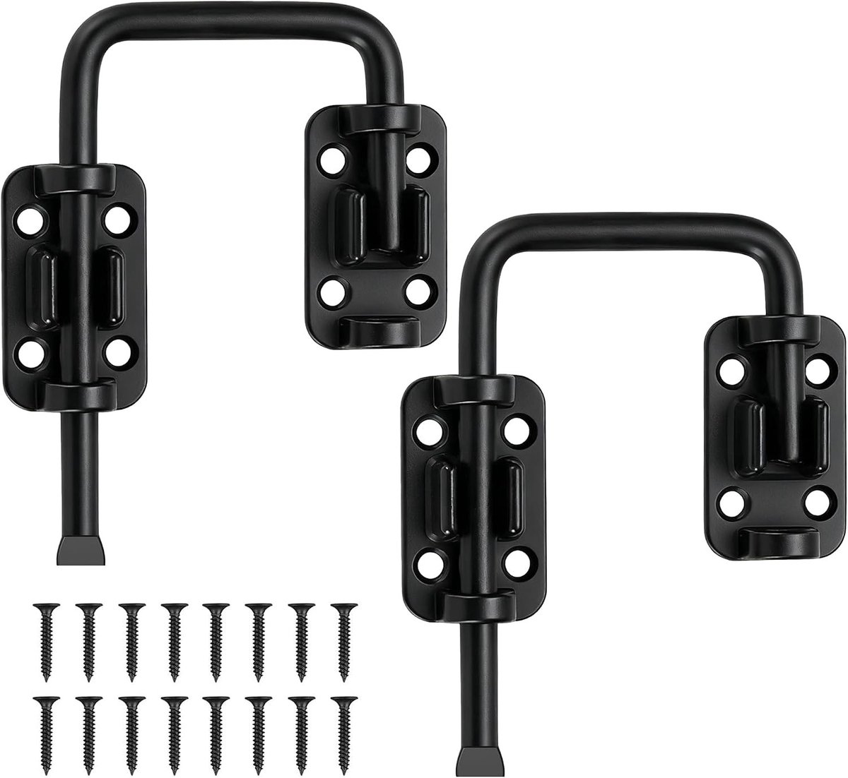 Vergrendeling voor schuifdeuren 6,36 cm - Metalen deurvergrendeling voor patio, raam en schuur - 90/180 graden installatie met bout en poortgrendel (set van 2)