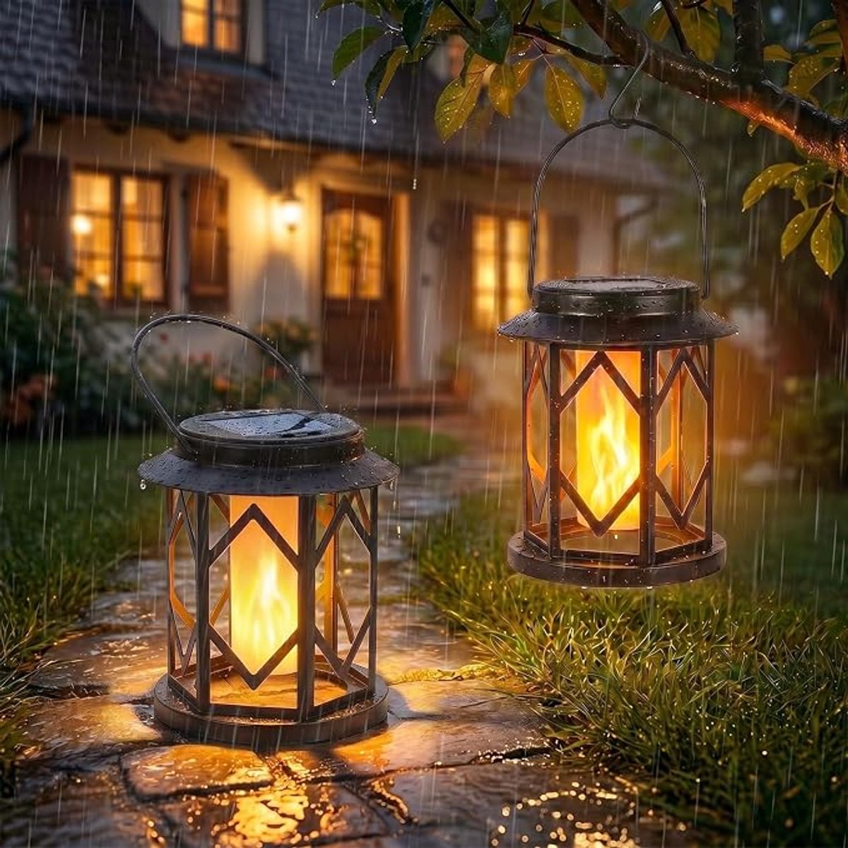 Solar Lantaarn Hangend - Retro LED Buitenlamp Op Zonne-Energie - Sfeervolle Tuinverlichting Voor Tuin, Terras En Balkon