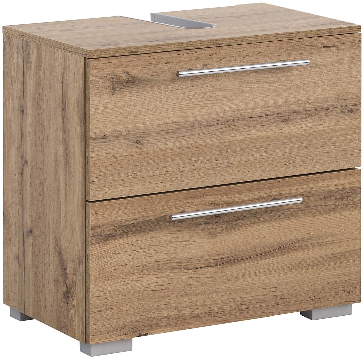 Wastafelonderkast 60,2 x 59,1 x 35 cm - eikenhouten decoratie - landhuisstijl - stijlvolle opbergruimte - ShopVlot